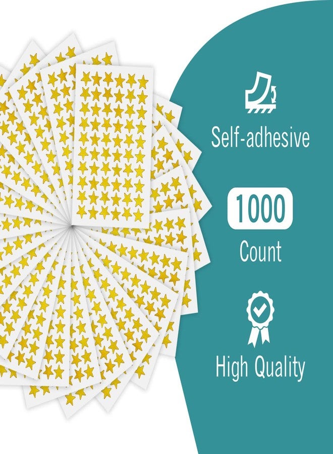 EXTRIC Star Stickers 1000 Pack, Gold, Foil Stars .75" Diameter, Small Stickers, Great for Kids Reward, Arts and Crafts and Homeschool Supplies - Image 2